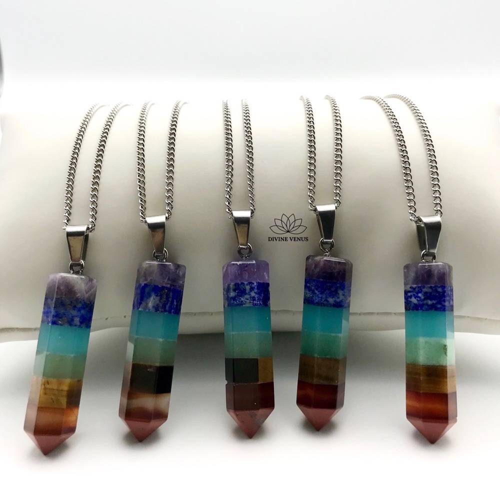 7 Chakra Pendulum Necklace - Picture 7 of 8